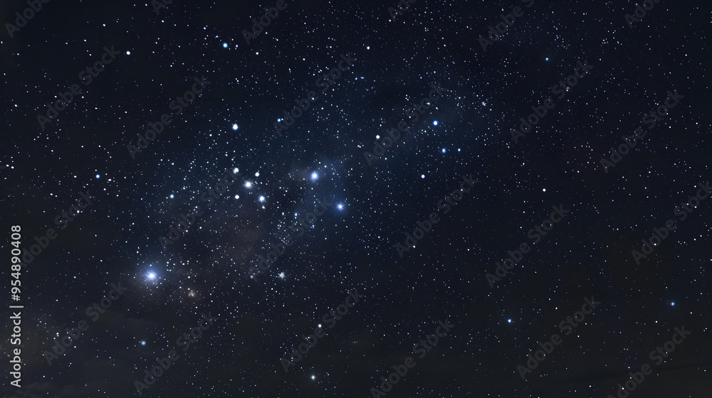 The constellation of Aquarius highlighted against a starfilled night sky. The constellation of Aquarius highlighted against a starfilled night sky.