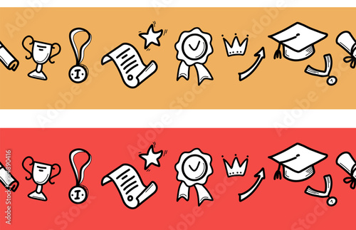 Hand drawn AWARD border pattern .