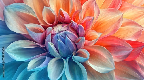 Floral Beauty Close-Up Vibrant Colorful Flower, Ideal for Relaxing and Decorative Backgrounds