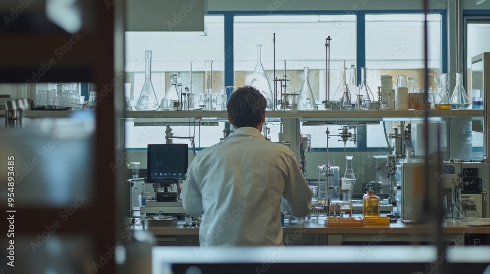 Scientist Conducting Research in Laboratory Scientist Conducting Research in Laboratory