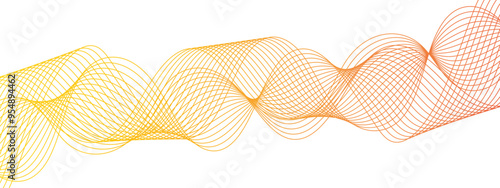 Abstract colorful modern stream wave line transparent background. Curved wavy lines tech futuristic motion background. Vector Illustration of the pattern of lines
