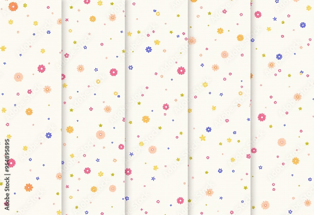 Seamless Small Floral Patterns: Cute and Elegant Vector Graphics for Digital Designs Seamless Small Floral Patterns: Cute and Elegant Vector Graphics for Digital Designs