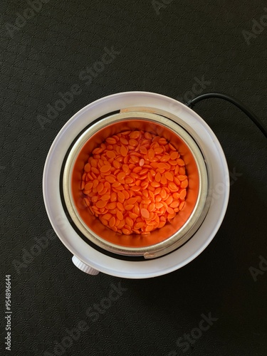 depilation wax orange drops in wax warmer