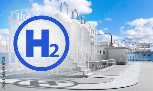 Hydrogen power station. Fac...