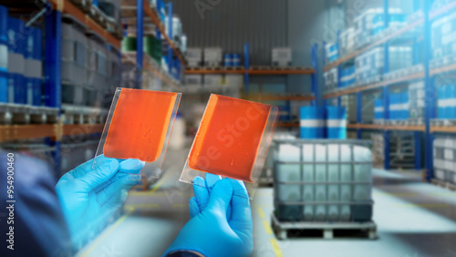 Fuel samples in hands labor...
