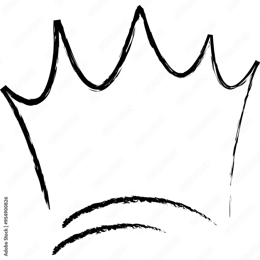 King Crown Sketches. Graffiti Grunge Paint Crown Icon. Vector Illustration King Crown Sketches. Graffiti Grunge Paint Crown Icon. Vector Illustration
