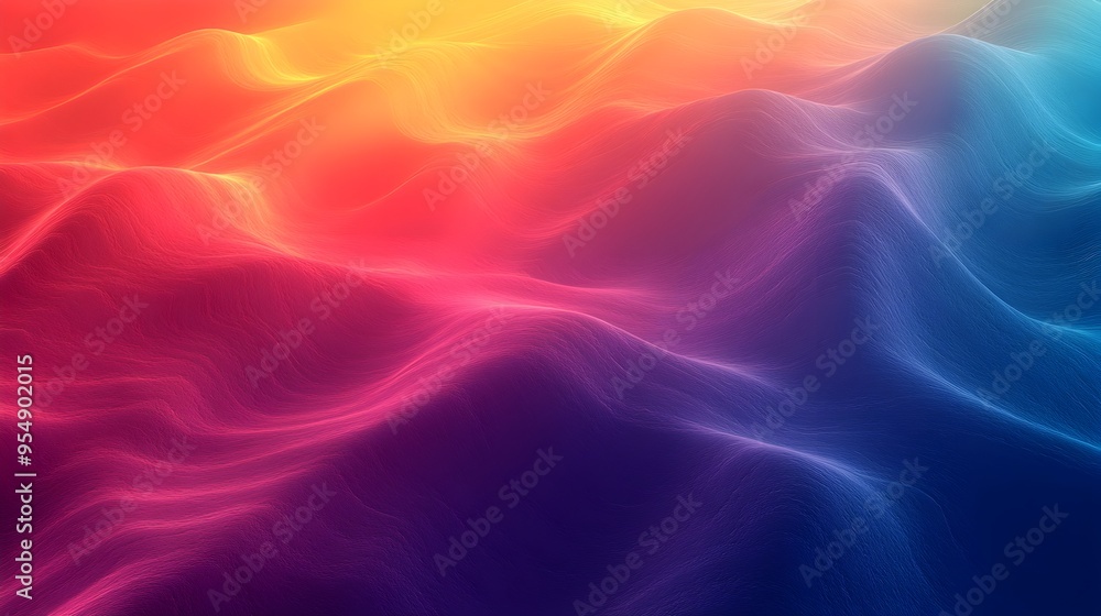 Obraz premium A 3D rendered gradient digital artwork smoothly transitioning between tertiary colors