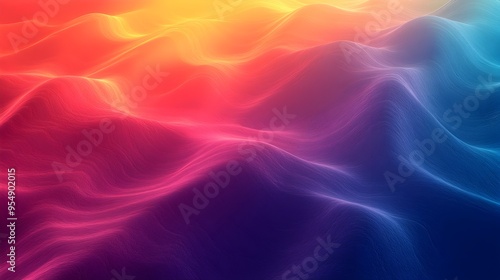 A 3D rendered gradient digital artwork smoothly transitioning between tertiary colors