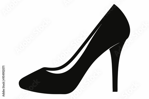 shoe high heel vector silhouette, woman high heel icon