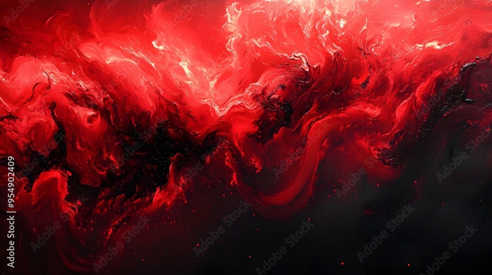 Bold and Dramatic Vibrant Red and Black Harmony Abstract Art Design Bold and Dramatic Vibrant Red and Black Harmony Abstract Art Design