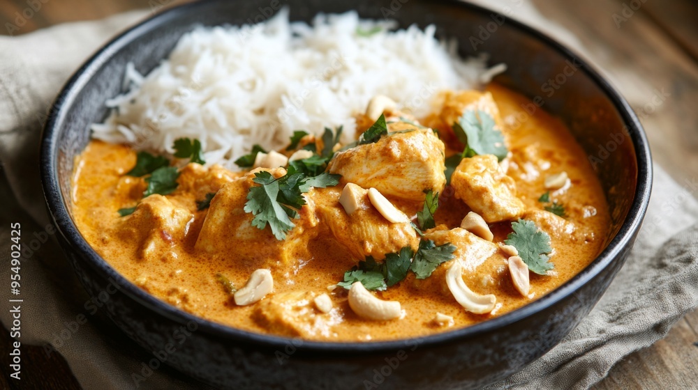 A flavorful bowl of chana masala, spiced chickpea curry cooked with tomatoes, onions, and a blend of Indian spices, served with fluffy rice A flavorful bowl of chana masala, spiced chickpea curry cooked with tomatoes, onions, and a blend of Indian spices, served with fluffy rice
