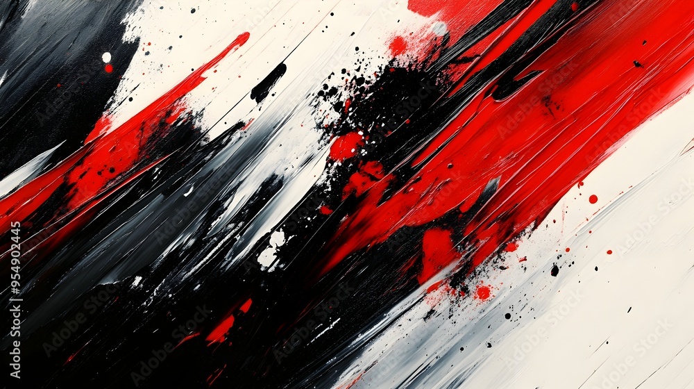 Bold Black and White Abstract with Vibrant Red Accent Showcasing Striking Harmony and Modern Design Bold Black and White Abstract with Vibrant Red Accent Showcasing Striking Harmony and Modern Design