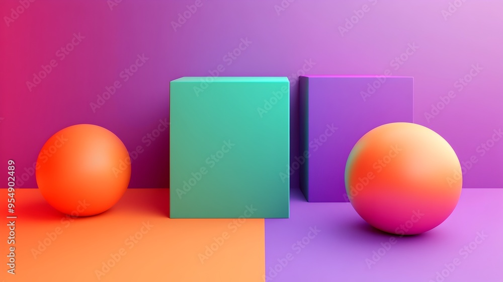 Bold Secondary Colors Geometric Abstract 3D Rendered Design Bold Secondary Colors Geometric Abstract 3D Rendered Design