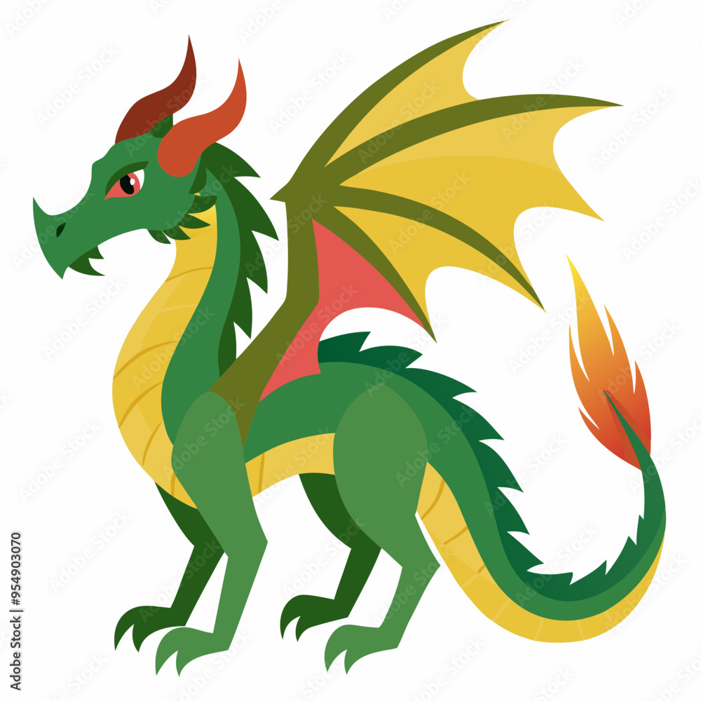 Fototapeta premium cartoon vector illustration of dragon