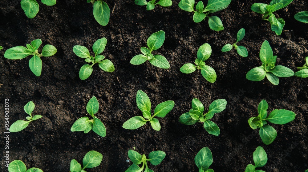 New Seedlings Growing in Fertile Soil New Seedlings Growing in Fertile Soil