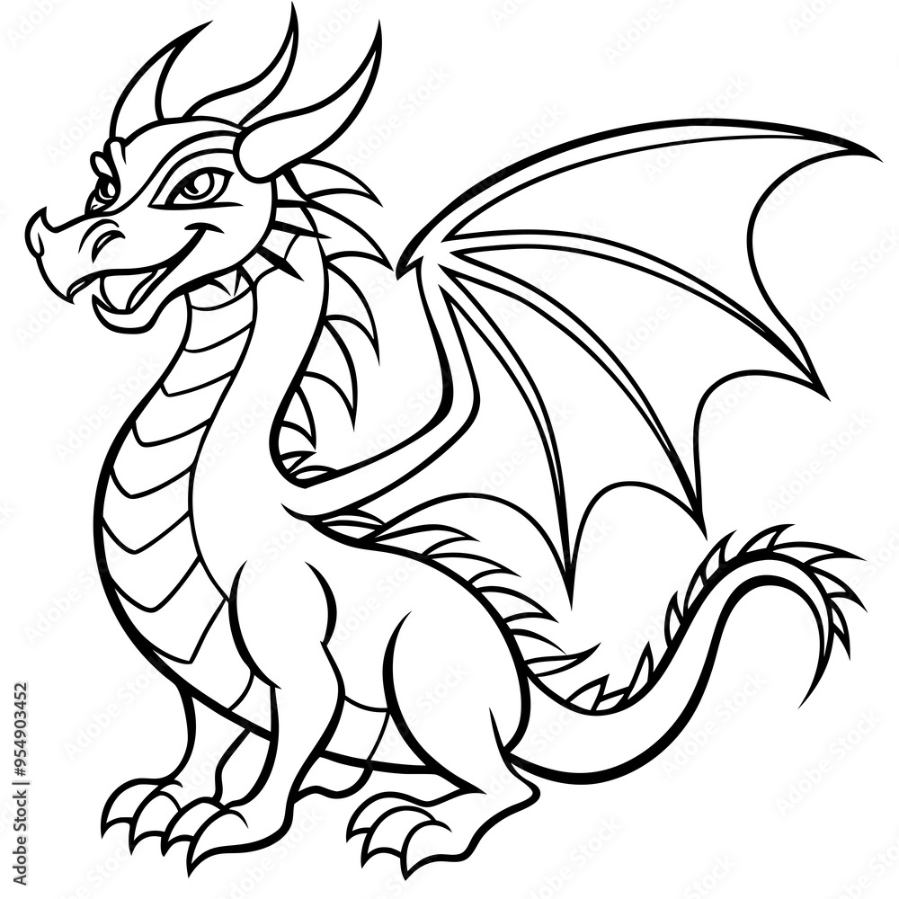 Fototapeta premium cartoon vector illustration of dragon