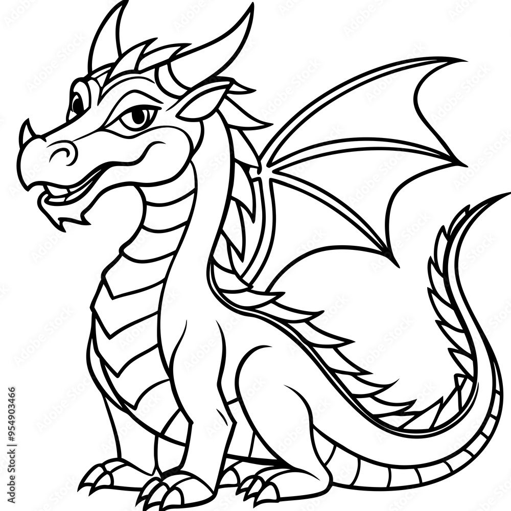 Fototapeta premium cartoon vector illustration of dragon
