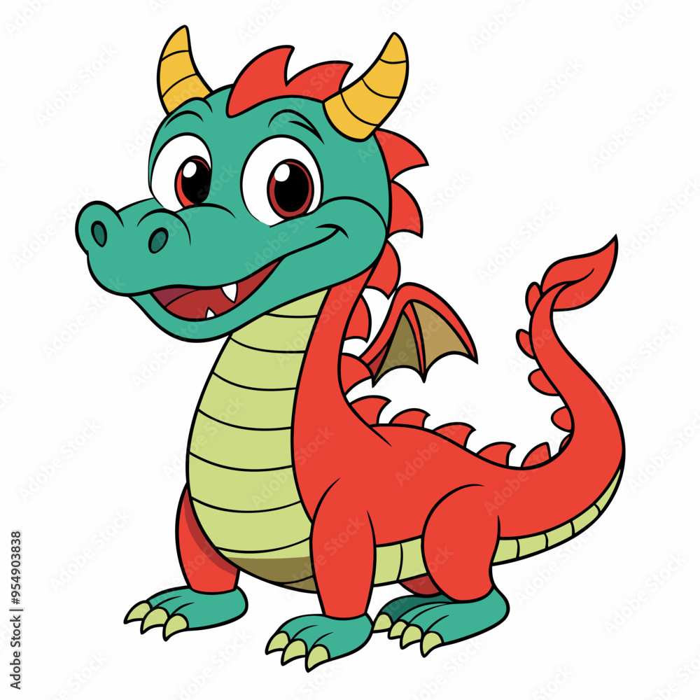 cartoon vector illustration of dragon cartoon vector illustration of dragon
