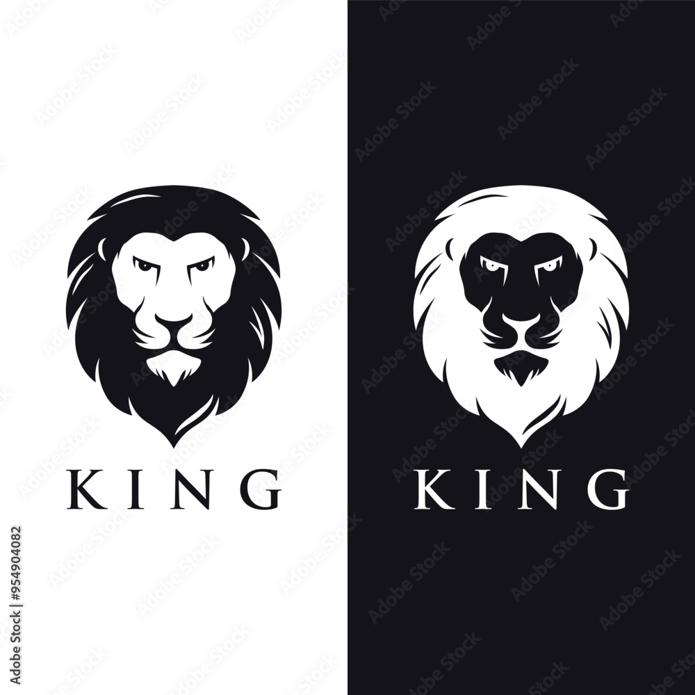 Lion head template Logo design with creative vector illustration editing. Lion head template Logo design with creative vector illustration editing.