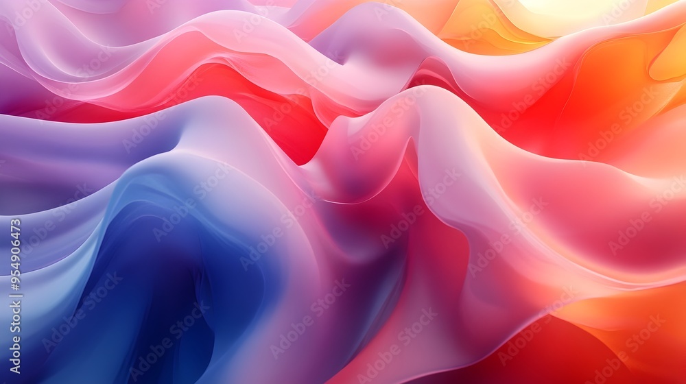Seamless Digital Gradient Blending Tertiary Colors in Smooth Modern Fluid Composition Seamless Digital Gradient Blending Tertiary Colors in Smooth Modern Fluid Composition