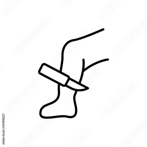 Leg amputee outline icons, minimalist vector illustration ,simple transparent graphic element .Isolated on white background