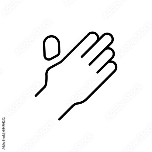 Finger amputee outline icons, minimalist vector illustration ,simple transparent graphic element .Isolated on white background
