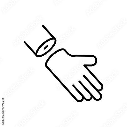 Hand amputee outline icons, minimalist vector illustration ,simple transparent graphic element .Isolated on white background