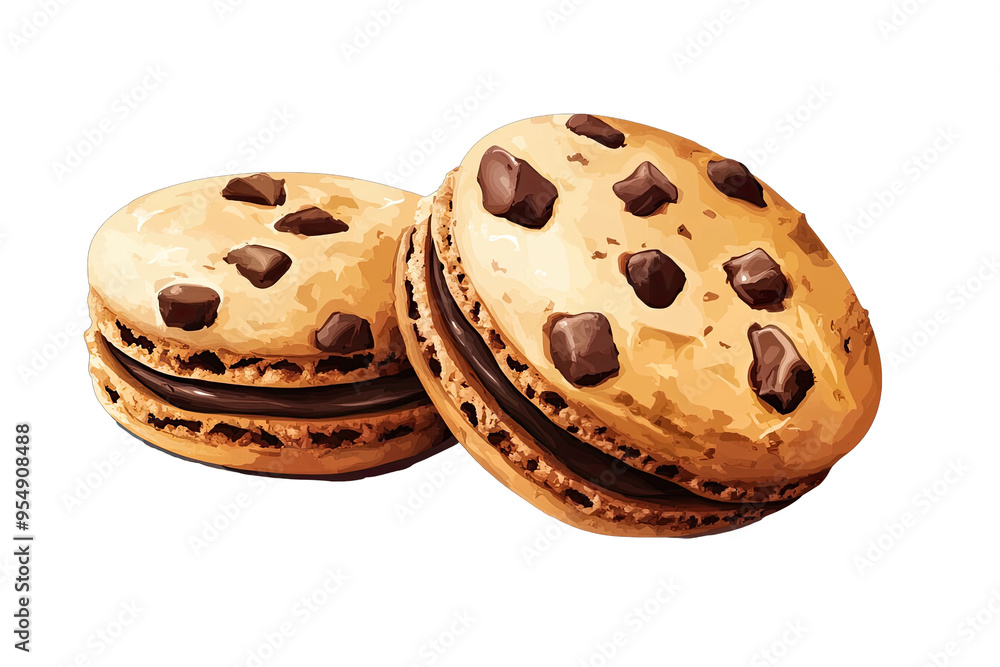 Delicious and crunchy macarons with chocolate chips, perfect for any dessert lover's treat. Enjoy the sweet indulgence! Delicious and crunchy macarons with chocolate chips, perfect for any dessert lover's treat. Enjoy the sweet indulgence!