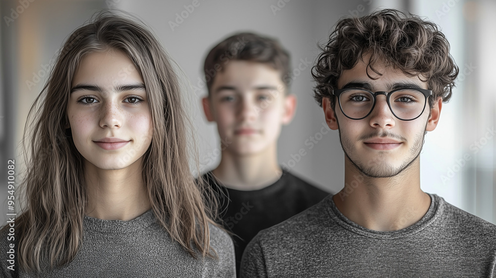 Illustrate four simple avatars in grey and white, depicting men, women, boys, and girls from a frontal view. The avatars should have a minimalistic and featureless design, emphasizing clean lines and Illustrate four simple avatars in grey and white, depicting men, women, boys, and girls from a frontal view. The avatars should have a minimalistic and featureless design, emphasizing clean lines and