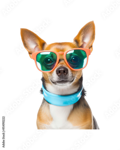 The smiling dog in sunglasses is perfect for pet-related designs, summer-themed content, and animal loving social media posts