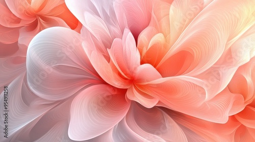 Abstract Pink and Orange Flower Pattern Background.