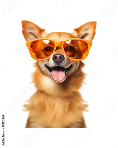 The smiling dog in sunglasses is perfect for pet-related designs, summer-themed content, and animal loving social media posts