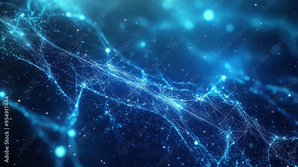 Abstract Blue Network, Digital Connection, Futuristic Technology Background. Abstract Blue Network, Digital Connection, Futuristic Technology Background.