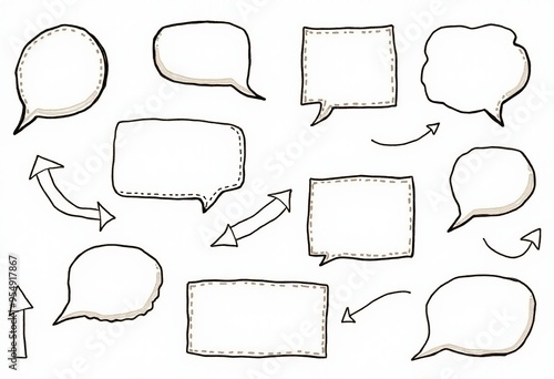 Hand-Drawn Speech Bubble Graphics: Versatile Design Elements for Presentations, Social Media, and More