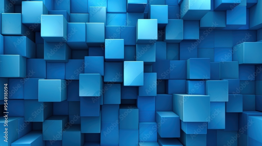 Blue Cube Abstract Background Blue Cube Abstract Background