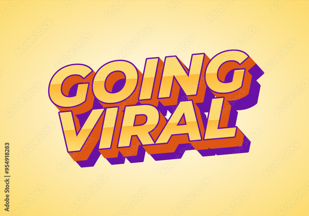 Going viral. Text effect in 3D style with modern colors Going viral. Text effect in 3D style with modern colors