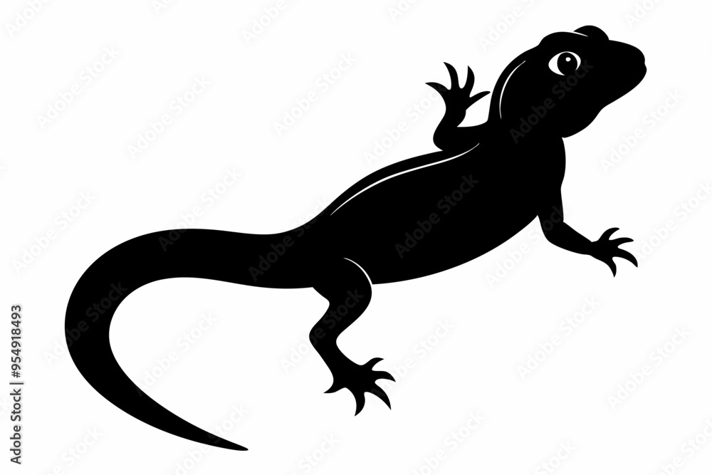 Naklejka premium Lizard vector silhouette illustration, lizard icon