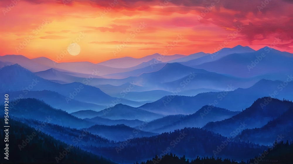 The ambient glow of the sunset over the mountains created a breathtaking and serene scene. The ambient glow of the sunset over the mountains created a breathtaking and serene scene.