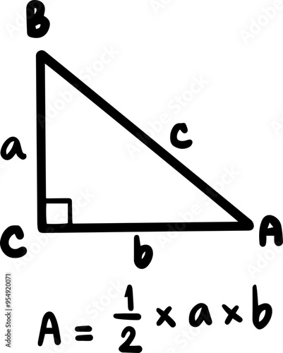 Geometry formulas area right triangle