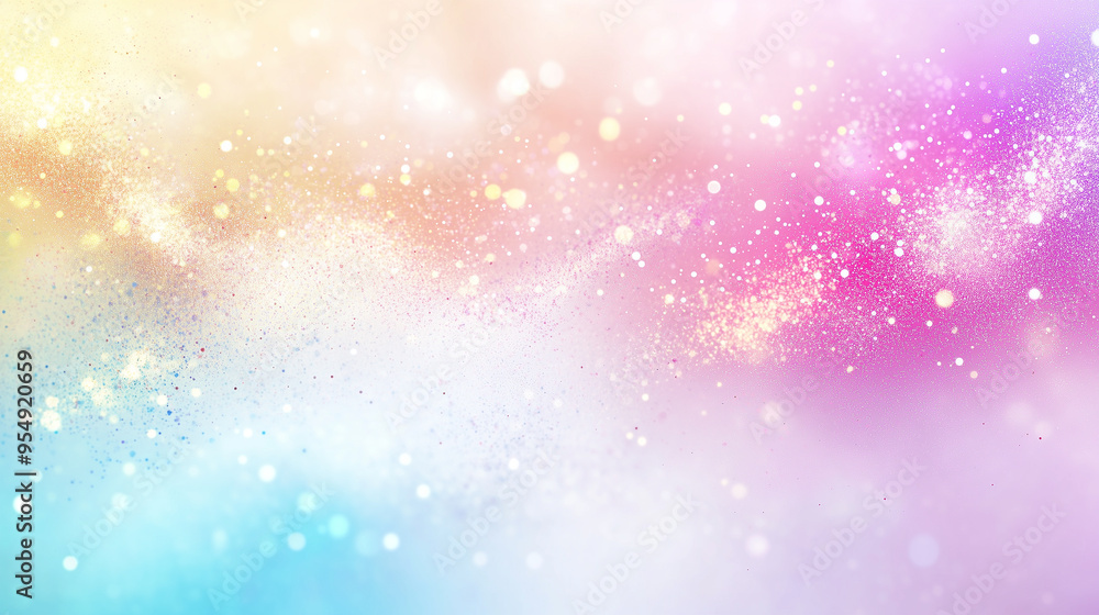 Soft pastel background with sparkling snowflakes and gradients of pink, purple, and blue colors creating a dreamy effect. Generative AI. Soft pastel background with sparkling snowflakes and gradients of pink, purple, and blue colors creating a dreamy effect. Generative AI.