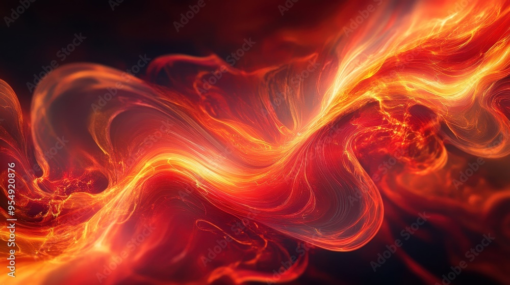 Abstract Red and Yellow Swirling Energy Background. Abstract Red and Yellow Swirling Energy Background.
