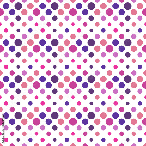 Seamless circle pattern background - abstract colorful geometrical vector graphic design from dots