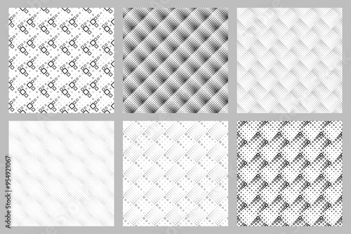 Abstract  geometrical square pattern background set -  vector graphic