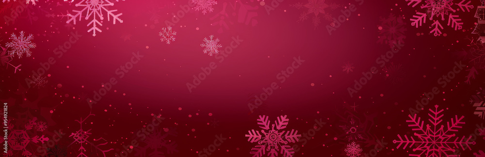 Red festive background with a pattern of snowflakes in shades of dark pink and burgundy, perfect for creating an elegant winter-themed design or festive Christmas banner. Red festive background with a pattern of snowflakes in shades of dark pink and burgundy, perfect for creating an elegant winter-themed design or festive Christmas banner.