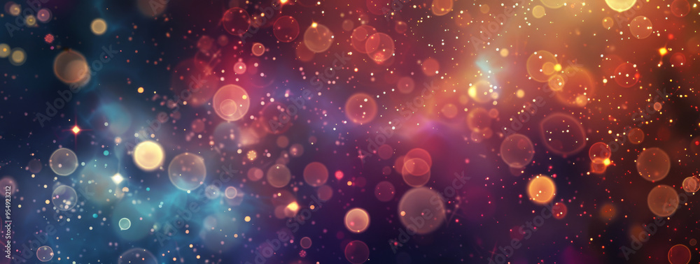 Background of stars and galaxies, with soft bokeh lights creating an ethereal festive christmas atmosphere. Backdrop would be perfect for sci-fi or fantasy-themed party new years designs. Background of stars and galaxies, with soft bokeh lights creating an ethereal festive christmas atmosphere. Backdrop would be perfect for sci-fi or fantasy-themed party new years designs.