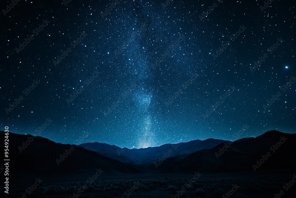 movement of stars in the night sky with the view of mountains , ai movement of stars in the night sky with the view of mountains , ai
