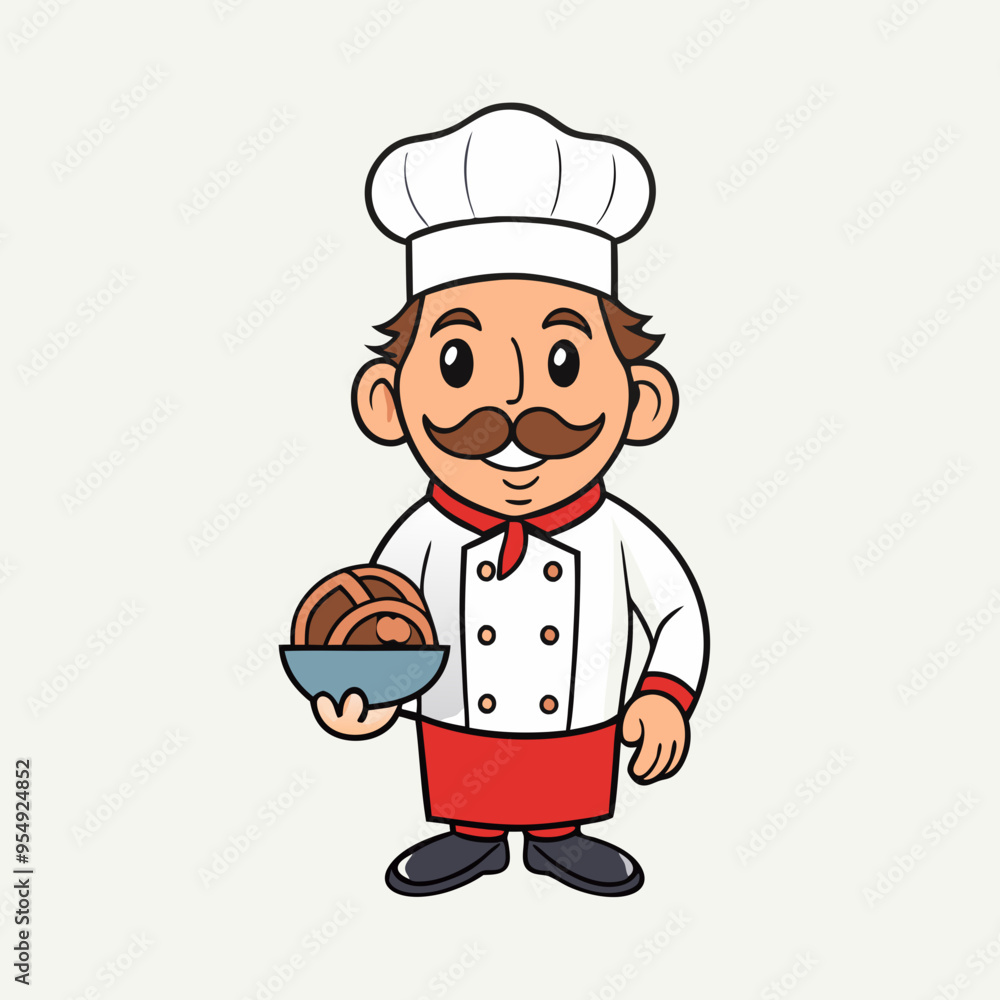 vector illustration of chef cook