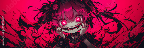 Kawaii Chibi Villain – Cute Horror Anime Girl with Spooky Vibes, anime background