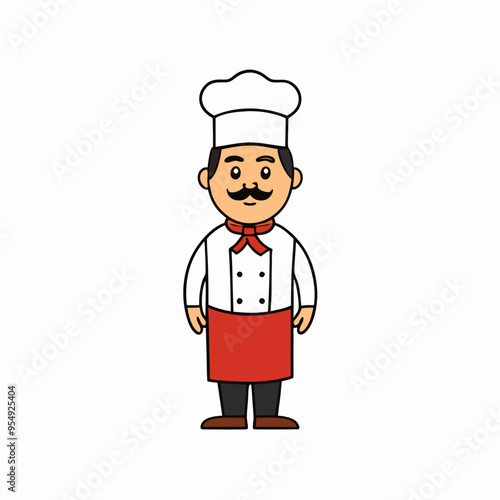 vector illustration of chef cook