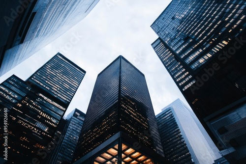 Wallpaper Mural high rise buildings in office area , ai Torontodigital.ca